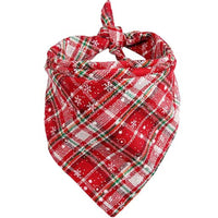 HKM-7348413 Double-Layer Cotton Plaid Scarf for Cats and Dogs - Versatile for All Seasons