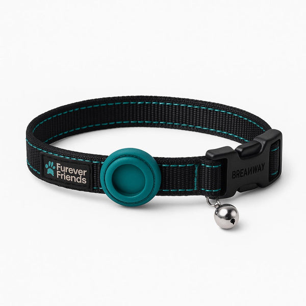HKM-7348797 Adjustable Silicone Sleeve Cat Collar with Safety Buckle, Polyester Material, 19-32cm Size
