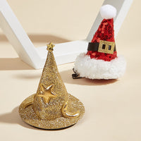HKM-7349181 Halloween and Christmas Pet Hairpin Hats - Witch Hat and Santa Style Accessories
