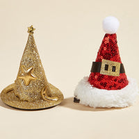 HKM-7349181 Halloween and Christmas Pet Hairpin Hats - Witch Hat and Santa Style Accessories