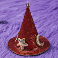 HKM-7349181 Halloween and Christmas Pet Hairpin Hats - Witch Hat and Santa Style Accessories