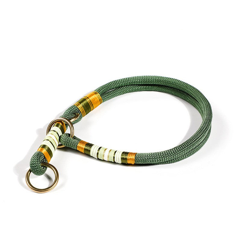 HKM-7350589 Durable Hand-Woven Dog Collar and Leash Set in Multiple Colors