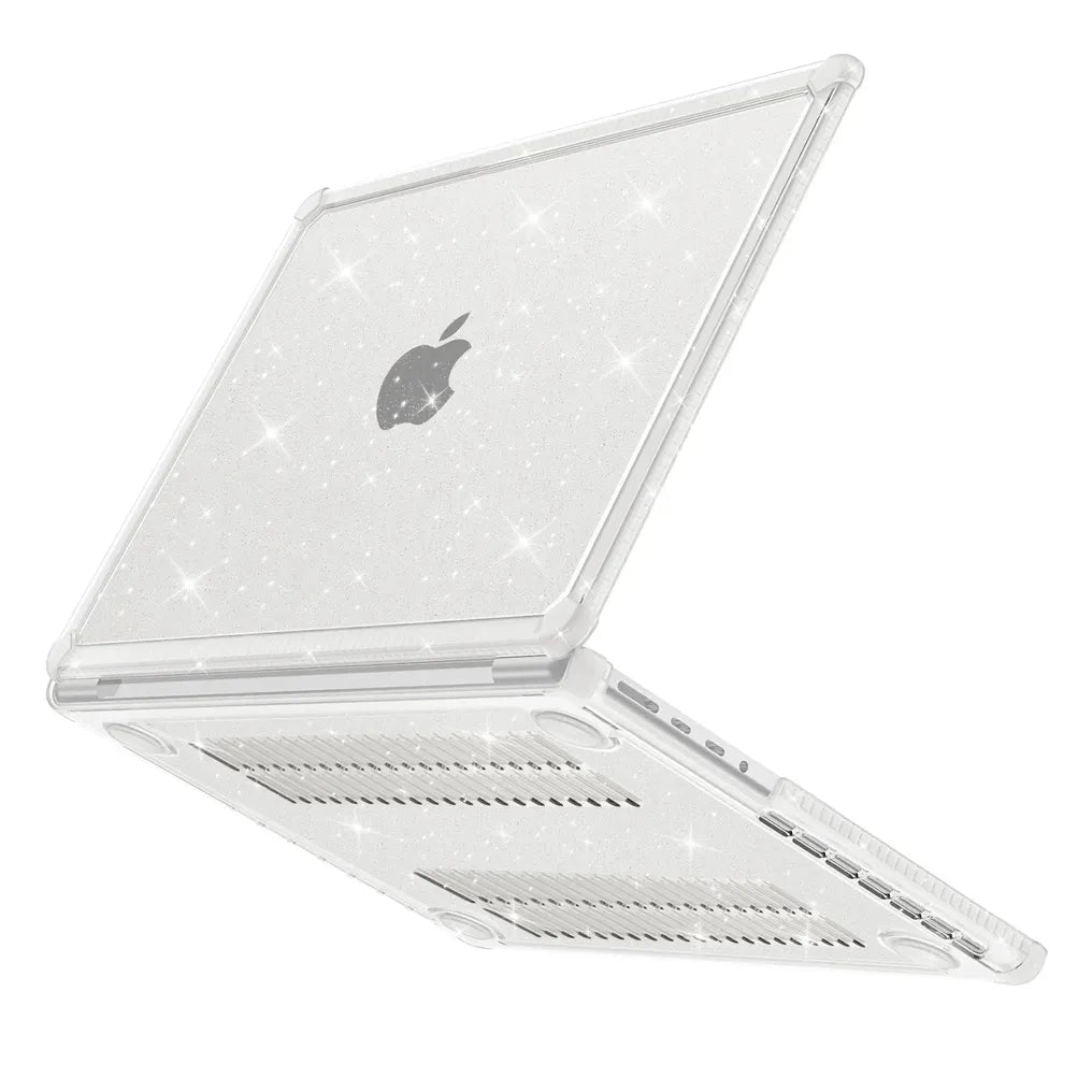 HKM-735059 Crystal TPU Anti-Slip Laptop Case with Louver Design for MacBook Air 13.3 Inches