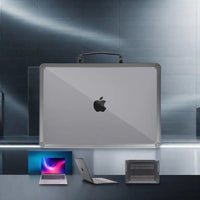 HKM-735059 Crystal TPU Anti-Slip Laptop Case with Louver Design for MacBook Air 13.3 Inches