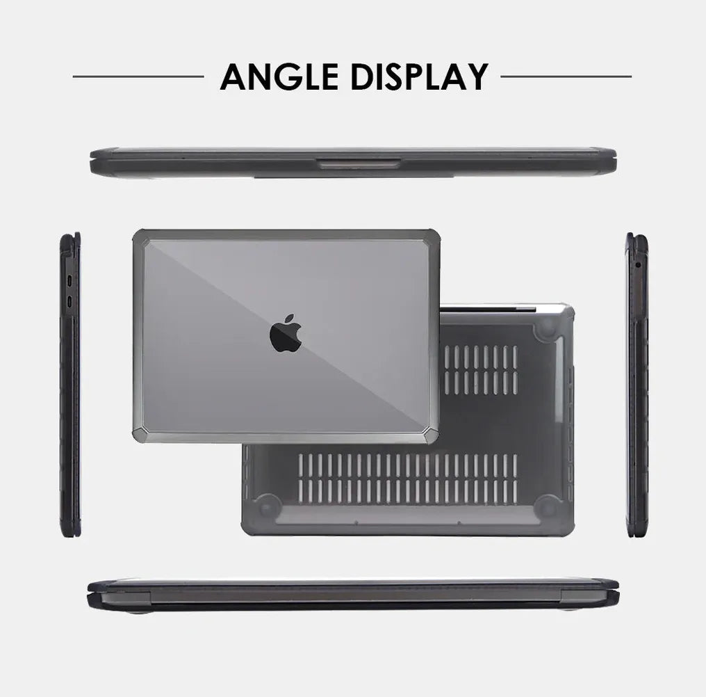 HKM-735059 Crystal TPU Anti-Slip Laptop Case with Louver Design for MacBook Air 13.3 Inches
