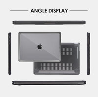 HKM-735059 Crystal TPU Anti-Slip Laptop Case with Louver Design for MacBook Air 13.3 Inches