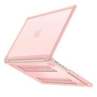 HKM-735059 Crystal TPU Anti-Slip Laptop Case with Louver Design for MacBook Air 13.3 Inches