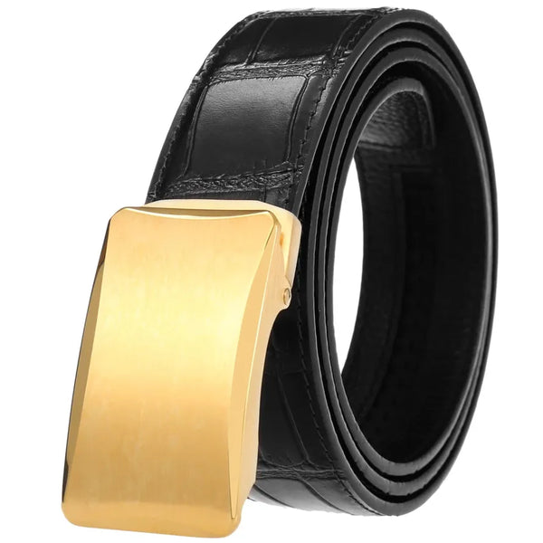 HKM-735059 Simple Stainless Steel Buckle Belt - Adjustable Fashion Accessory