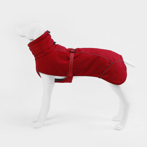 HKM-7351357 Soft Warm Reflective Padded Dog Jacket - Cotton and Linen Blend, Multiple Sizes and Colors