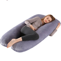 HKM-735187 U-Shape Maternity Support Pillow for Side Sleepers - 140x80cm, Soft Polyester Fiber Filling