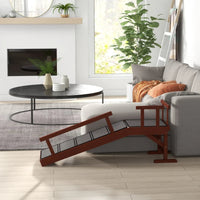 HKM-7352253 Wooden Dog Ramp with Removable Guardrails, Non-Slip Carpet Surface, 20° Slope for Pets Up to 66 lbs