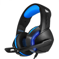 HKM-735251 Dazzling Optical Wired Headset with Built-in Sound Card and Microphone - 50mm Speakers, Memory Foam Earmuffs, 2.2m Cable