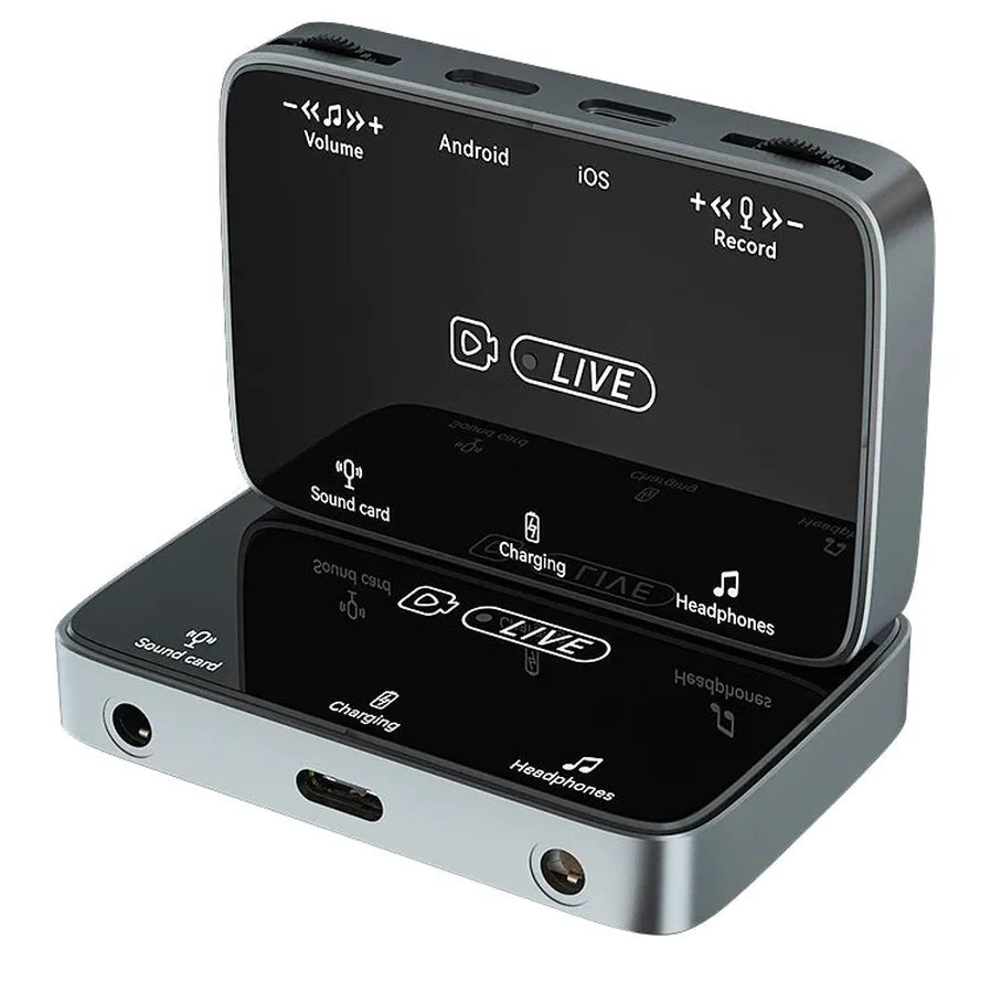 HKM-735251 Live Streaming Audio Adapter for iPhone and Android with Earphone Jack Splitter