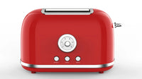 HKM-735251 Stainless Steel Retro 2-Slice Electric Toaster for Toasting Bread