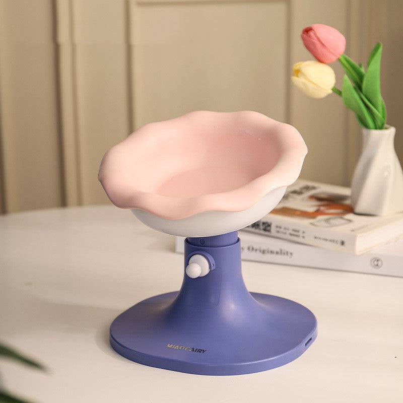 HKM-7352765 Adjustable Ceramic Cat Feeding Bowl - Multiple Colors Available