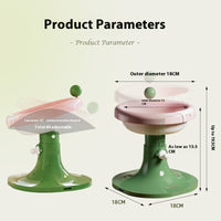 HKM-7352765 Adjustable Ceramic Cat Feeding Bowl - Multiple Colors Available