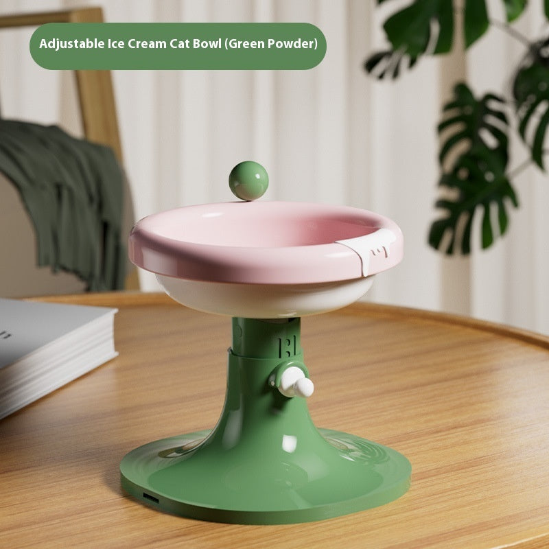 HKM-7352765 Adjustable Ceramic Cat Feeding Bowl - Multiple Colors Available