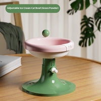 HKM-7352765 Adjustable Ceramic Cat Feeding Bowl - Multiple Colors Available