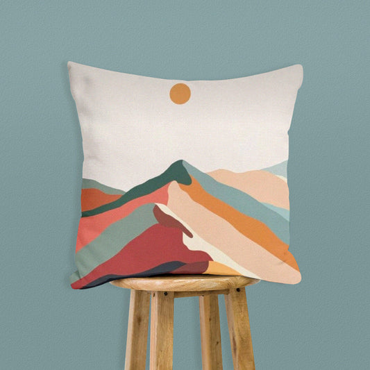 HKM-735315 Creative Digital Print Mountain Landscape Pillowcase - Modern Polyester Cushion Cover 45x45cm
