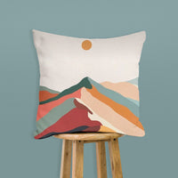 HKM-735315 Creative Digital Print Mountain Landscape Pillowcase - Modern Polyester Cushion Cover 45x45cm