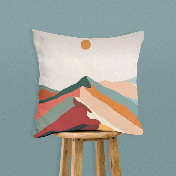 HKM-735315 Creative Digital Print Mountain Landscape Pillowcase - Modern Polyester Cushion Cover 45x45cm
