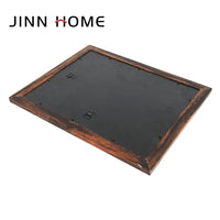 HKM-735379 Black Decorative Wall Photo Frames for 4x6, 5x7, and A4 Photos - MDF Wood, Simple Rectangular Design for Home & DIY Décor