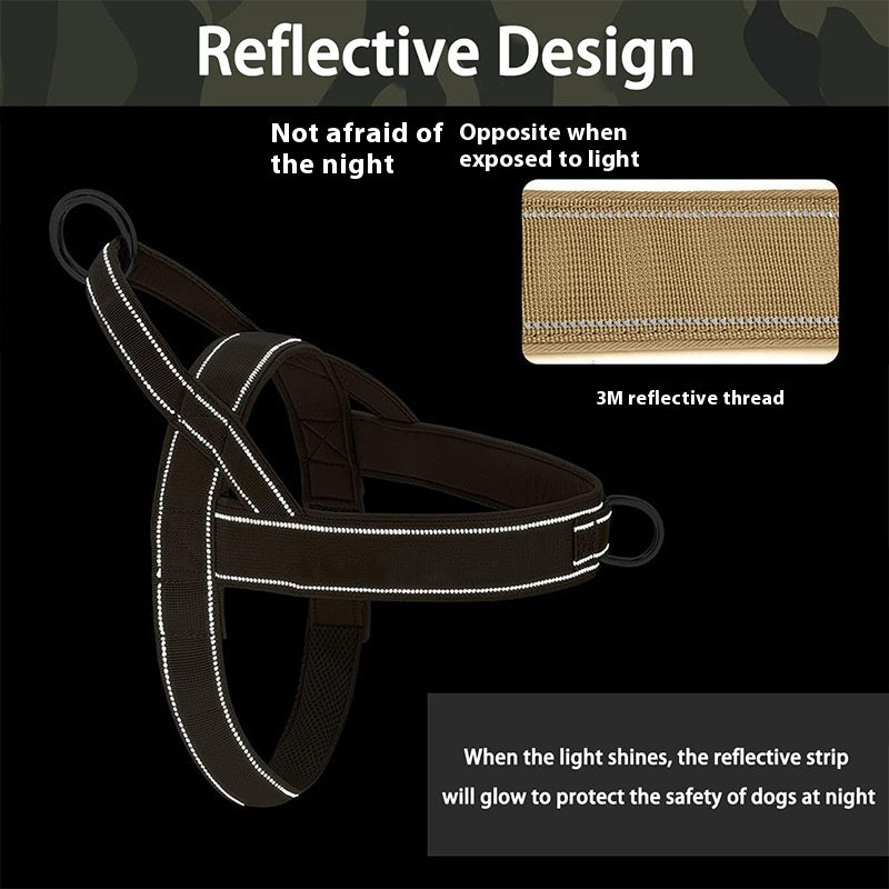 HKM-7355837 Dog Breast Strap Vest with Optional Hand Holding Rope for Medium to Large Pets