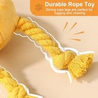 HKM-7356221 Squeaky Plush Rope Dog Toys for Small and Medium Breeds to Keep Puppies Engaged