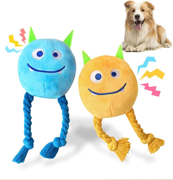 HKM-7356221 Squeaky Plush Rope Dog Toys for Small and Medium Breeds to Keep Puppies Engaged