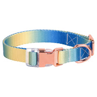 HKM-7356349 Adjustable Nylon Dog Collar in Gradient Colors for Small to Large Dogs