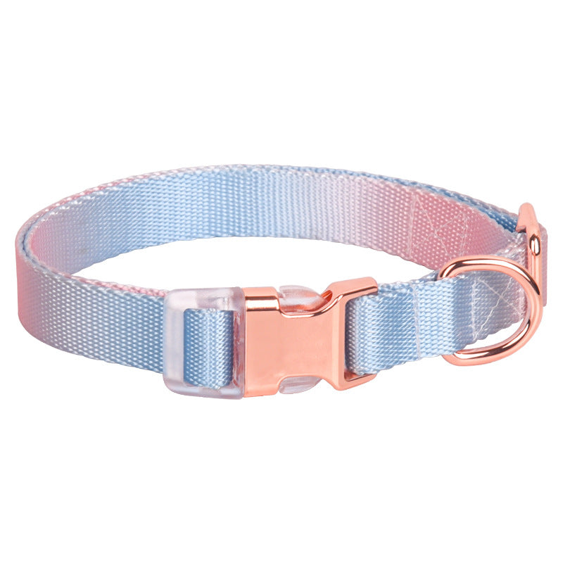 HKM-7356349 Adjustable Nylon Dog Collar in Gradient Colors for Small to Large Dogs
