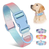 HKM-7356349 Adjustable Nylon Dog Collar in Gradient Colors for Small to Large Dogs