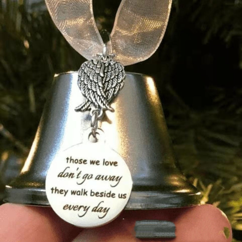 HKM-735635 Elegant Metal Christmas Bell Pendant - Modern Geometric Design in Silver and Gold, Decorative Souvenir Ornaments