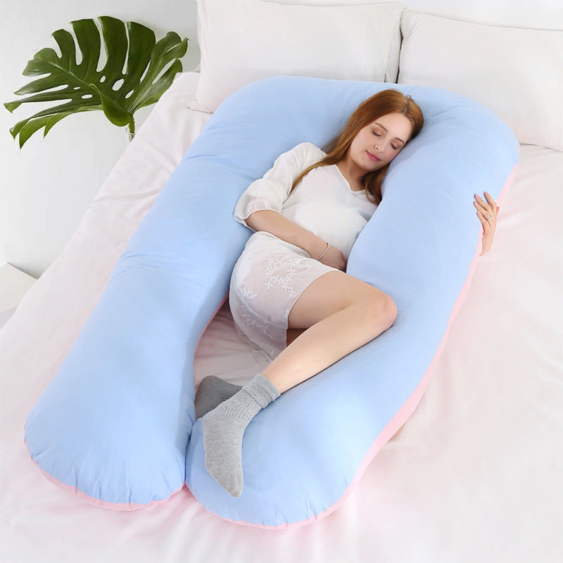 HKM-735635 U-Shaped Color Matching Belly Support Pillow for Pregnant Women - 125cm x 72cm