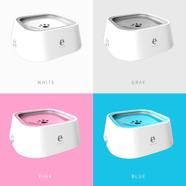 HKM-7356733 Portable Splash-proof Dog Bowl - 1.5L ABS+PP Pet Water Feeder in Multiple Colors
