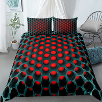 HKM-735827 Honeycomb Texture Three-Piece Polyester Duvet Cover Set