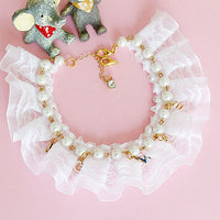 HKM-7358525 Pearl Necklace Accessory for Dogs and Cats - Adjustable Sizes XS to L