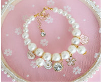 HKM-7358525 Pearl Necklace Accessory for Dogs and Cats - Adjustable Sizes XS to L