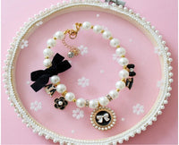 HKM-7358525 Pearl Necklace Accessory for Dogs and Cats - Adjustable Sizes XS to L