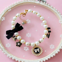 HKM-7358525 Pearl Necklace Accessory for Dogs and Cats - Adjustable Sizes XS to L