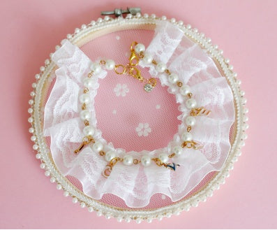 HKM-7358525 Pearl Necklace Accessory for Dogs and Cats - Adjustable Sizes XS to L