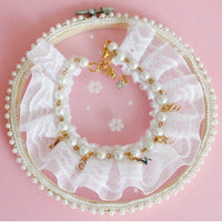 HKM-7358525 Pearl Necklace Accessory for Dogs and Cats - Adjustable Sizes XS to L