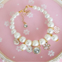 HKM-7358525 Pearl Necklace Accessory for Dogs and Cats - Adjustable Sizes XS to L
