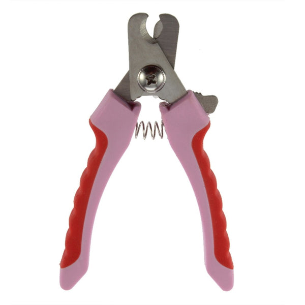 HKM-7360317 Pet Nail Clippers Scissors for Small Animals - Stainless Steel, 125mm, Pink