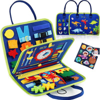 HKM-736147 Dinosaur Sensory Busy Board for Toddlers - Montessori Educational Toy for Ages 0-7