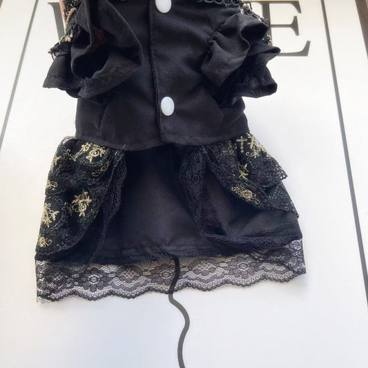 HKM-7361981 Gothic Style Golden Skirt Pet Clothes for Cats and Dogs - Sizes XS to XL