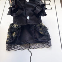 HKM-7361981 Gothic Style Golden Skirt Pet Clothes for Cats and Dogs - Sizes XS to XL