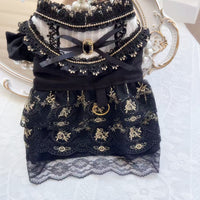HKM-7361981 Gothic Style Golden Skirt Pet Clothes for Cats and Dogs - Sizes XS to XL