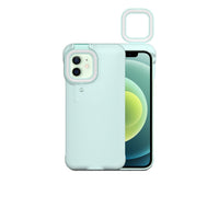 HKM-736211 Selfie Flashing Mobile Phone Case with Adjustable Fill Light Stand for iPhone 7 Plus, X, XR, 11, 12