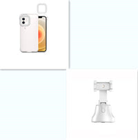 HKM-736211 Selfie Flashing Mobile Phone Case with Adjustable Fill Light Stand for iPhone 7 Plus, X, XR, 11, 12